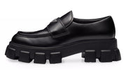 Prada  Monolith Brushed Leather Loafers