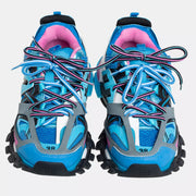 Balenciaga Blue Faux Leather And Mesh Track