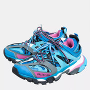 Balenciaga Blue Faux Leather And Mesh Track