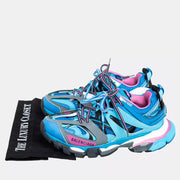 Balenciaga Blue Faux Leather And Mesh Track